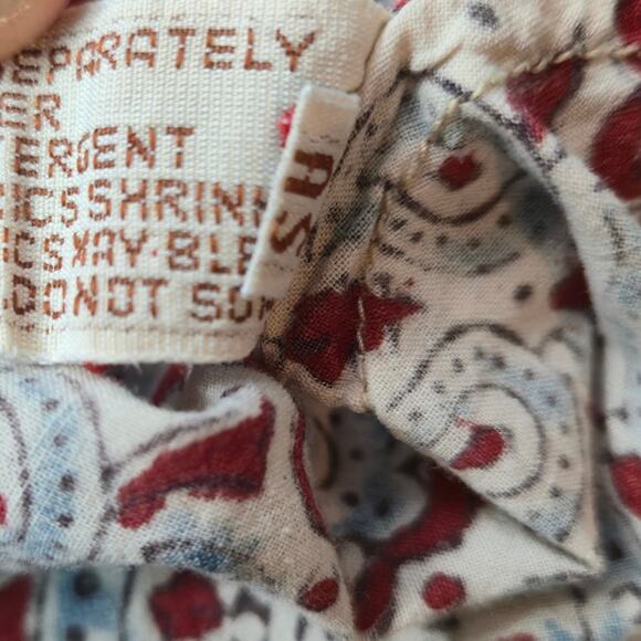 Fabindia 100% Cotton Sleeveless Top Red Blue Print Size Medium - Picture 6 of 7